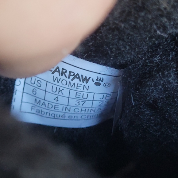 Bearpaw Black Suede Faux Fur Lined Above Ankle Warm Boots Sz 6 - Picture 14 of 14